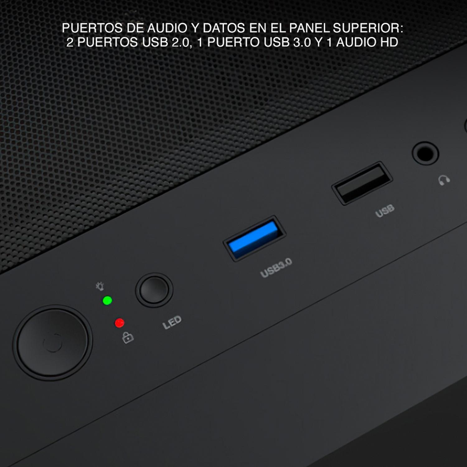 Gabinete ATX/microATX gamer con ventana Phobos Xtech XT-GMR4-3