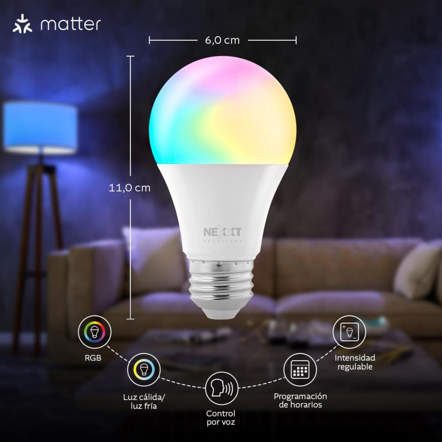Ampolleta E27 LED Wi-Fi Multicolor 9W 800lm Matter-2