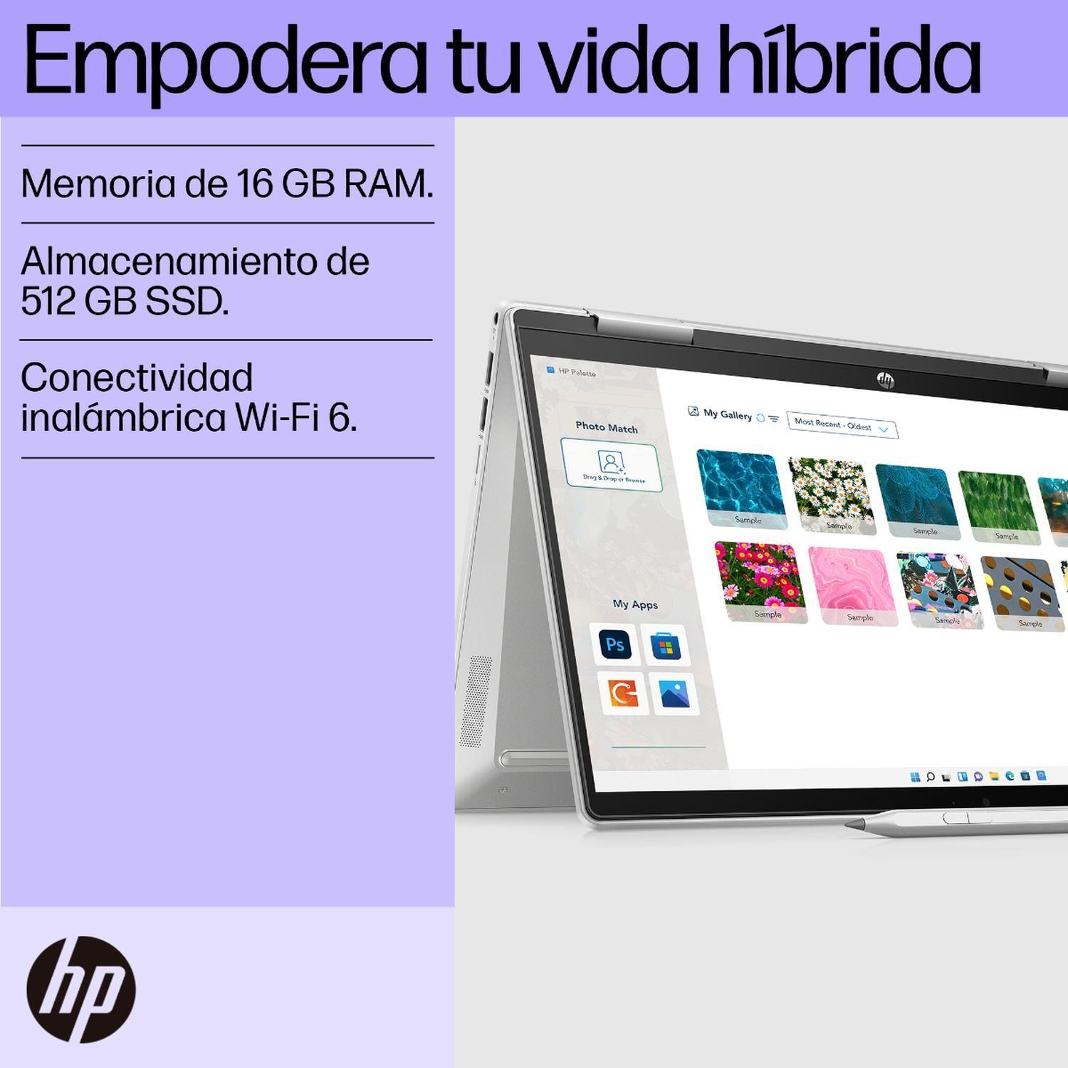 Notebook HP Pavilion x360 2-in-14-ek1002la. Intel Core i7-8