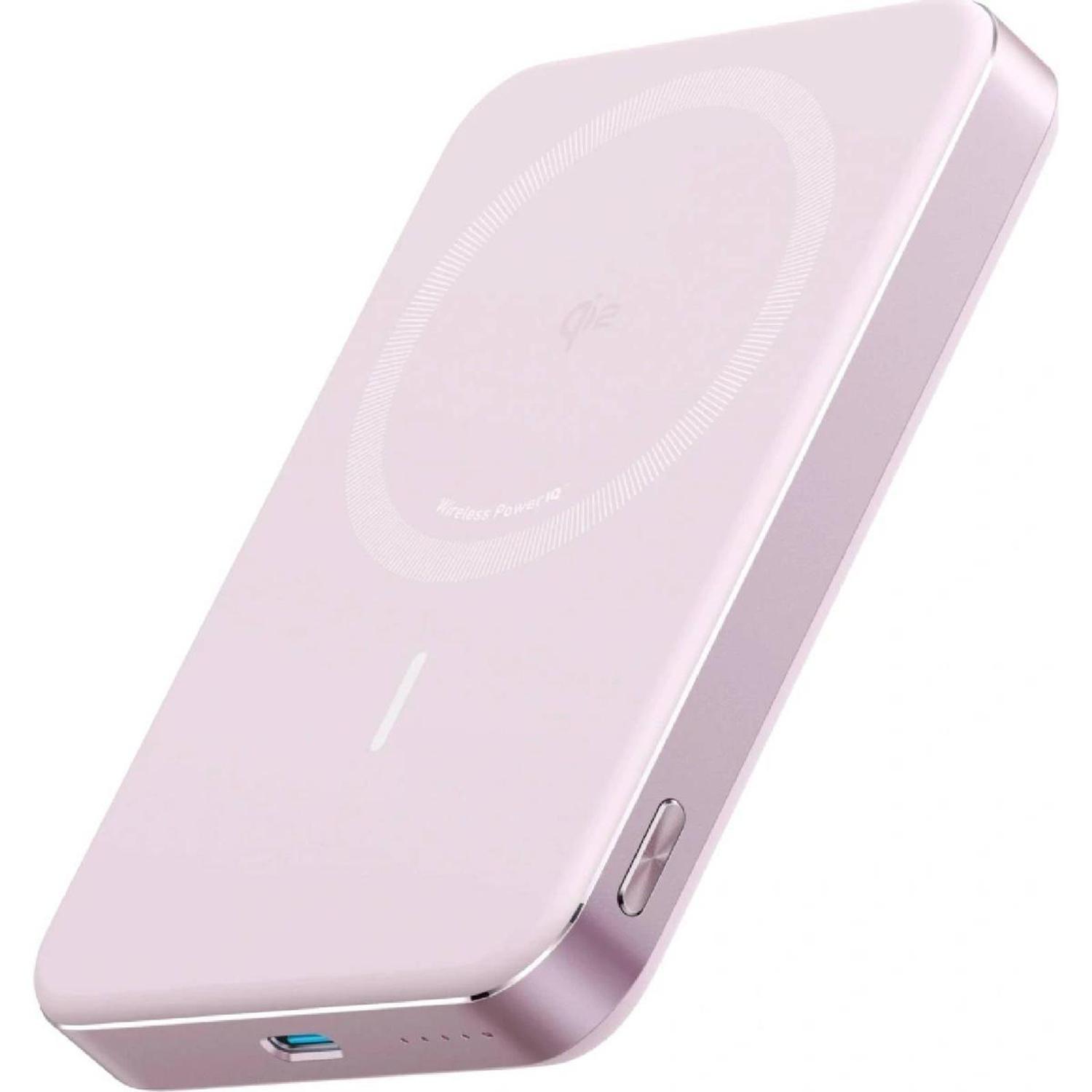 Powerbank Magnética Slim Batería Externa MagGo Anker 10.000 mAh Qi2 Wireless Rosa-0