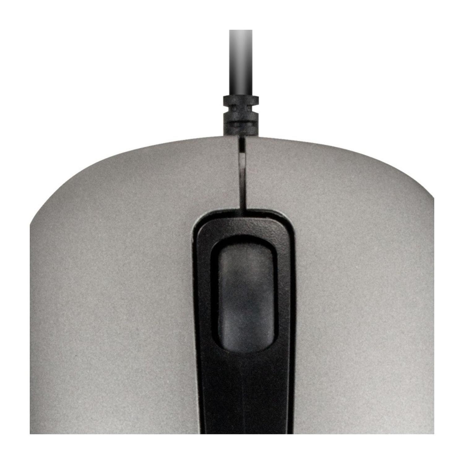 Mouse Optico USB c/Cable KlipXtreme KMO-111 Gris-2