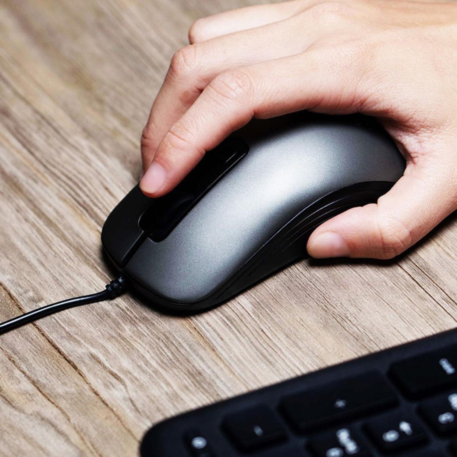 Mouse Optico USB c/Cable KlipXtreme KMO-111 Gris-4