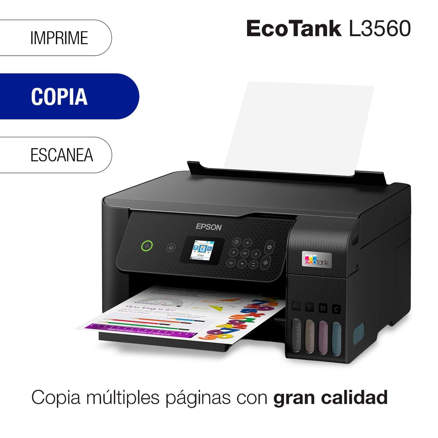 Impresora EPSON Multifuncional 3 en 1 EcoTank L3560 Wi-Fi-3