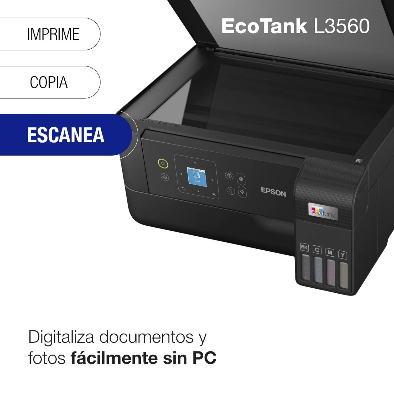 Impresora EPSON Multifuncional 3 en 1 EcoTank L3560 Wi-Fi-4
