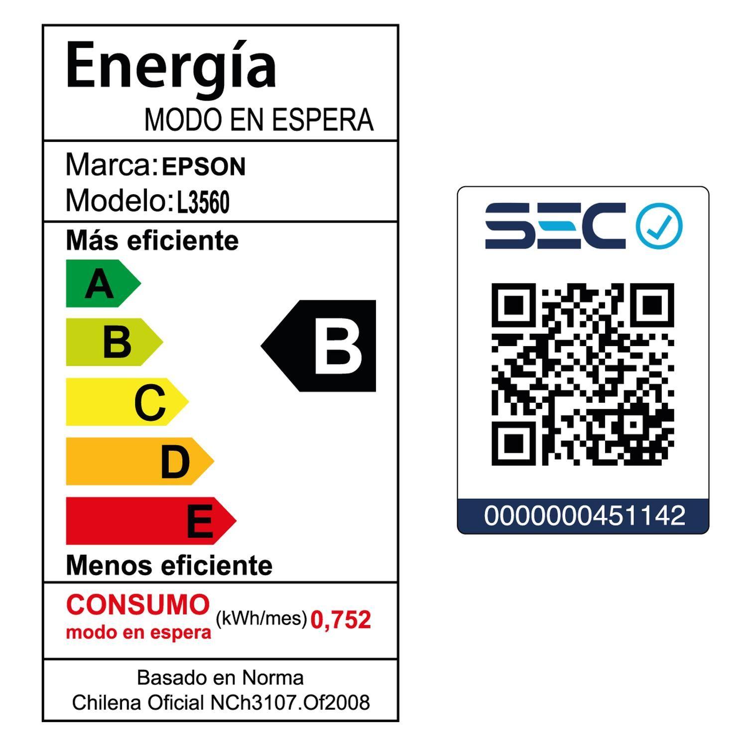 Impresora EPSON Multifuncional 3 en 1 EcoTank L3560 Wi-Fi-5