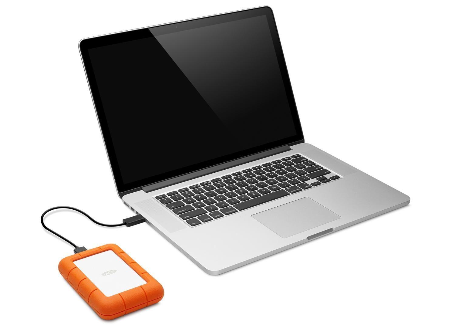 Disco Duro Externo Seagate 1TB LaCie Rugged Mini USB-3.0 Plateado/Naranja-5