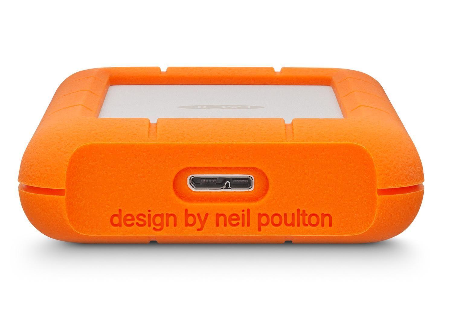 Disco Duro Externo Seagate 1TB LaCie Rugged Mini USB-3.0 Plateado/Naranja-3