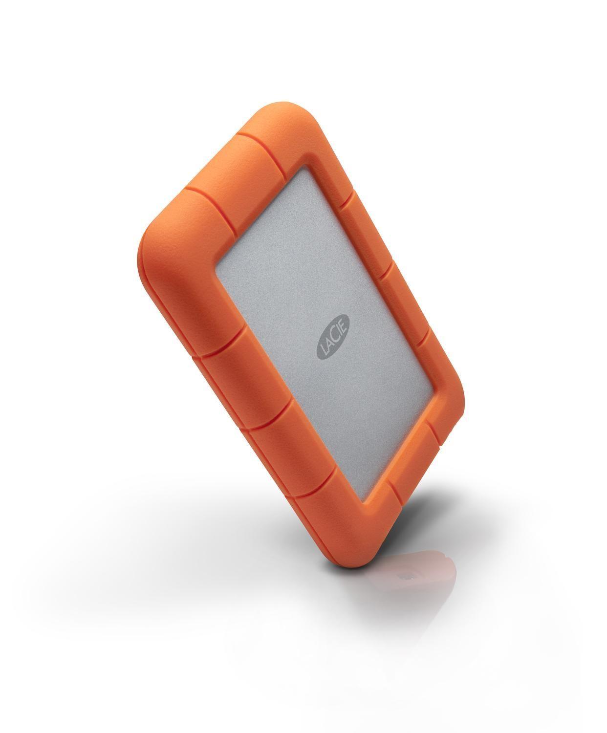 Disco Duro Externo Seagate 1TB LaCie Rugged Mini USB-3.0 Plateado/Naranja-2