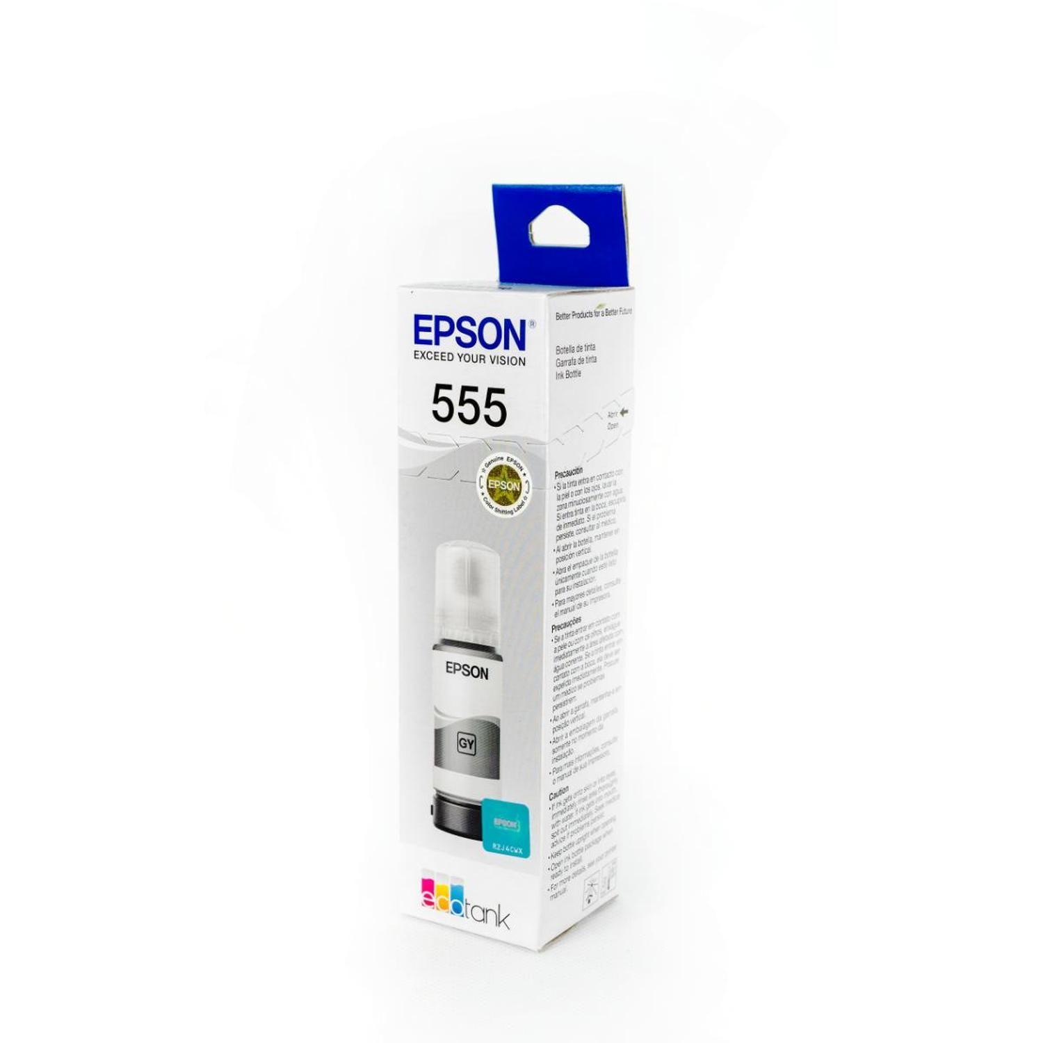 Botella De Tinta Epson T555 Gris Fotográfica-3