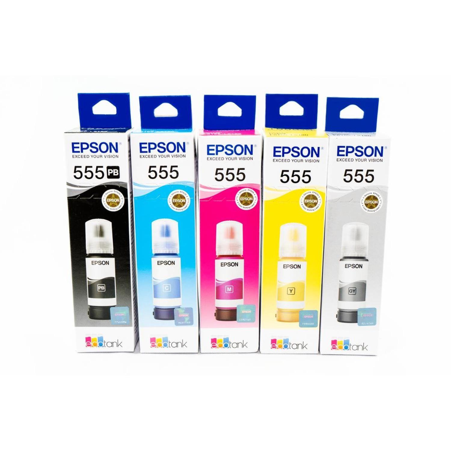 Botella De Tinta Epson T555 Gris Fotográfica-4