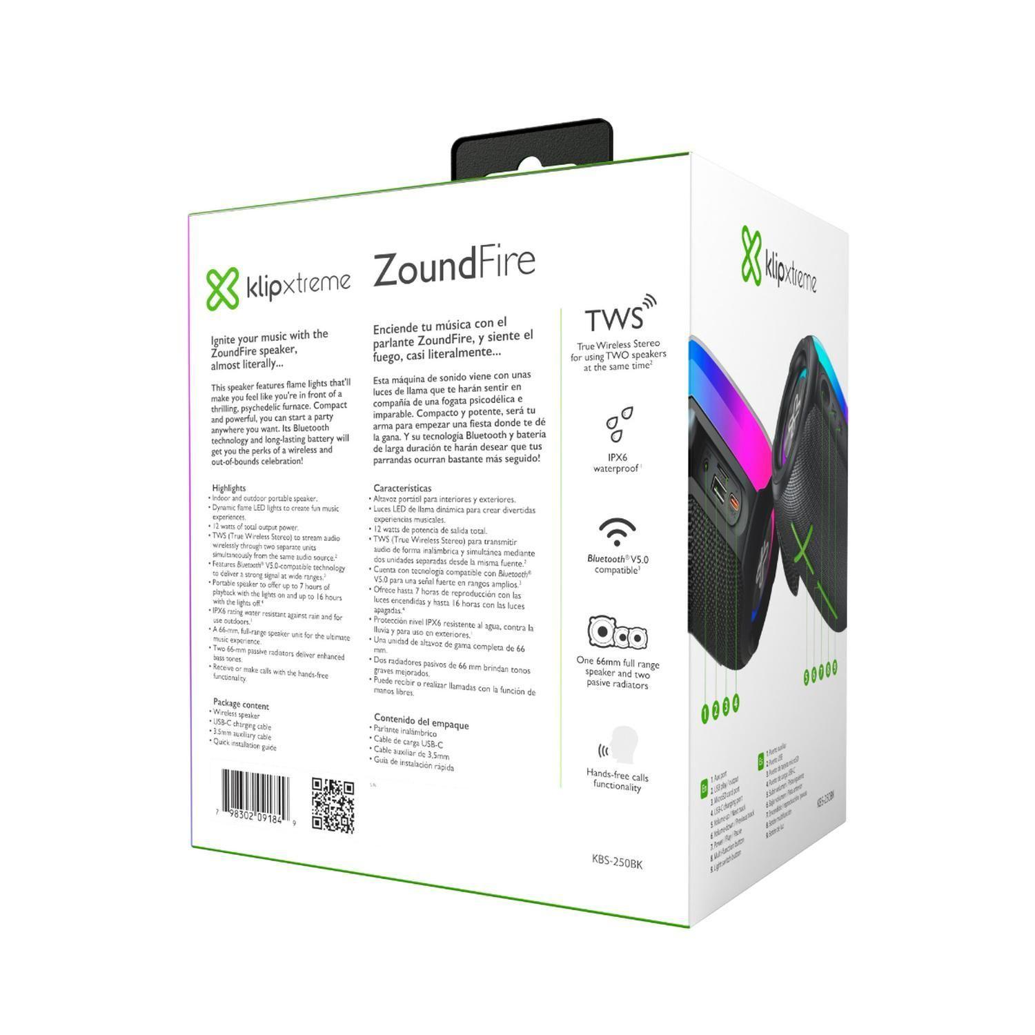 Parlante Portátil Klip Xtreme Zoundfire Bluetooth KBS-250BK-6