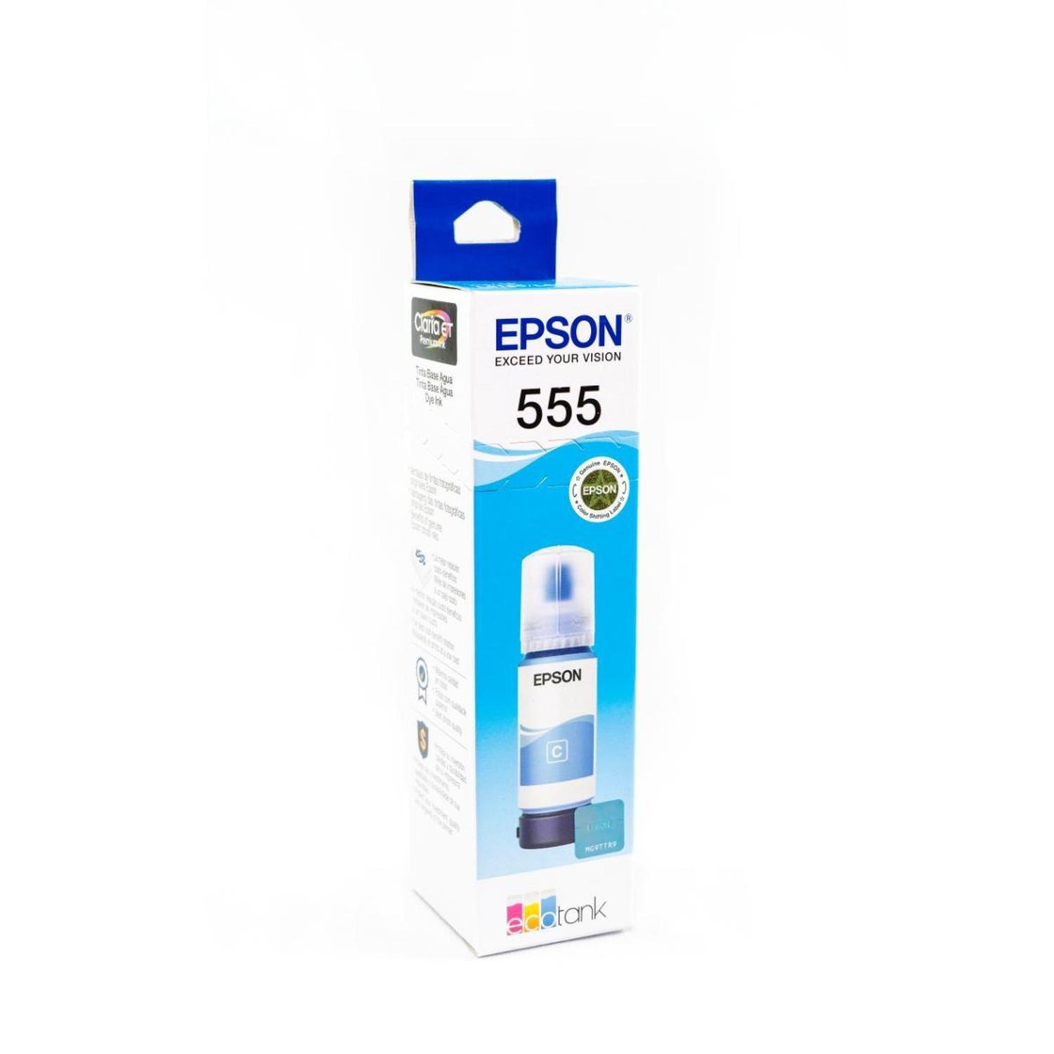 Botella De Tinta Epson T555 Cyan Fotográfica-2