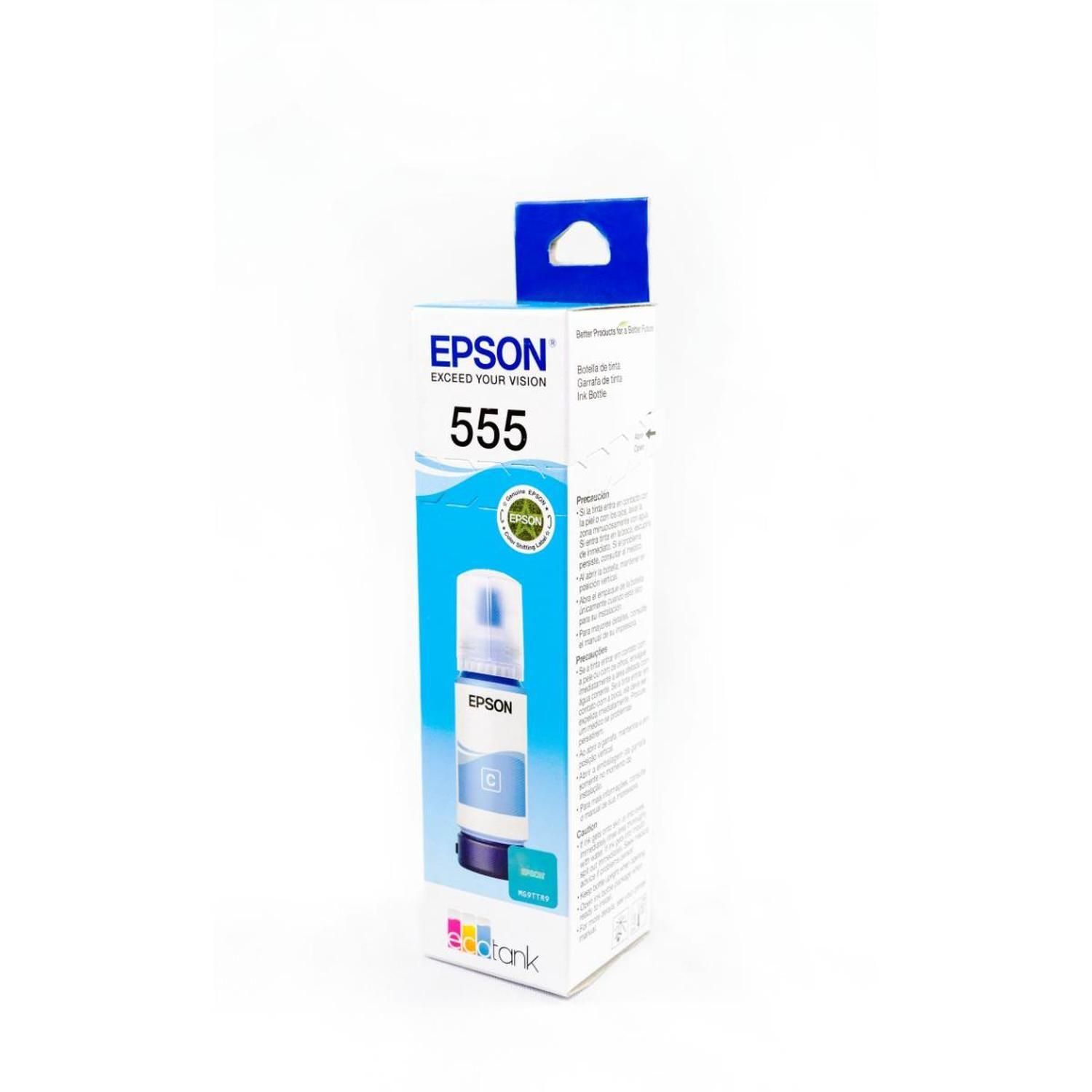 Botella De Tinta Epson T555 Cyan Fotográfica-3