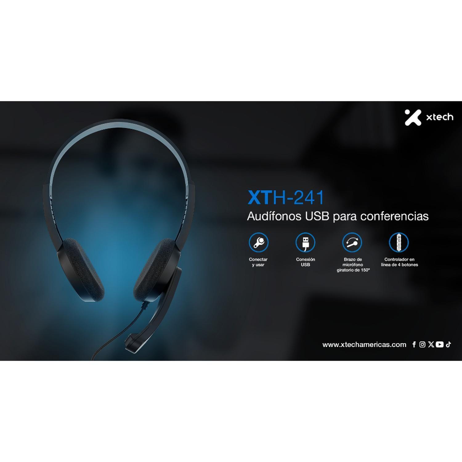 Xtech Audífonos USB para conferencias-4