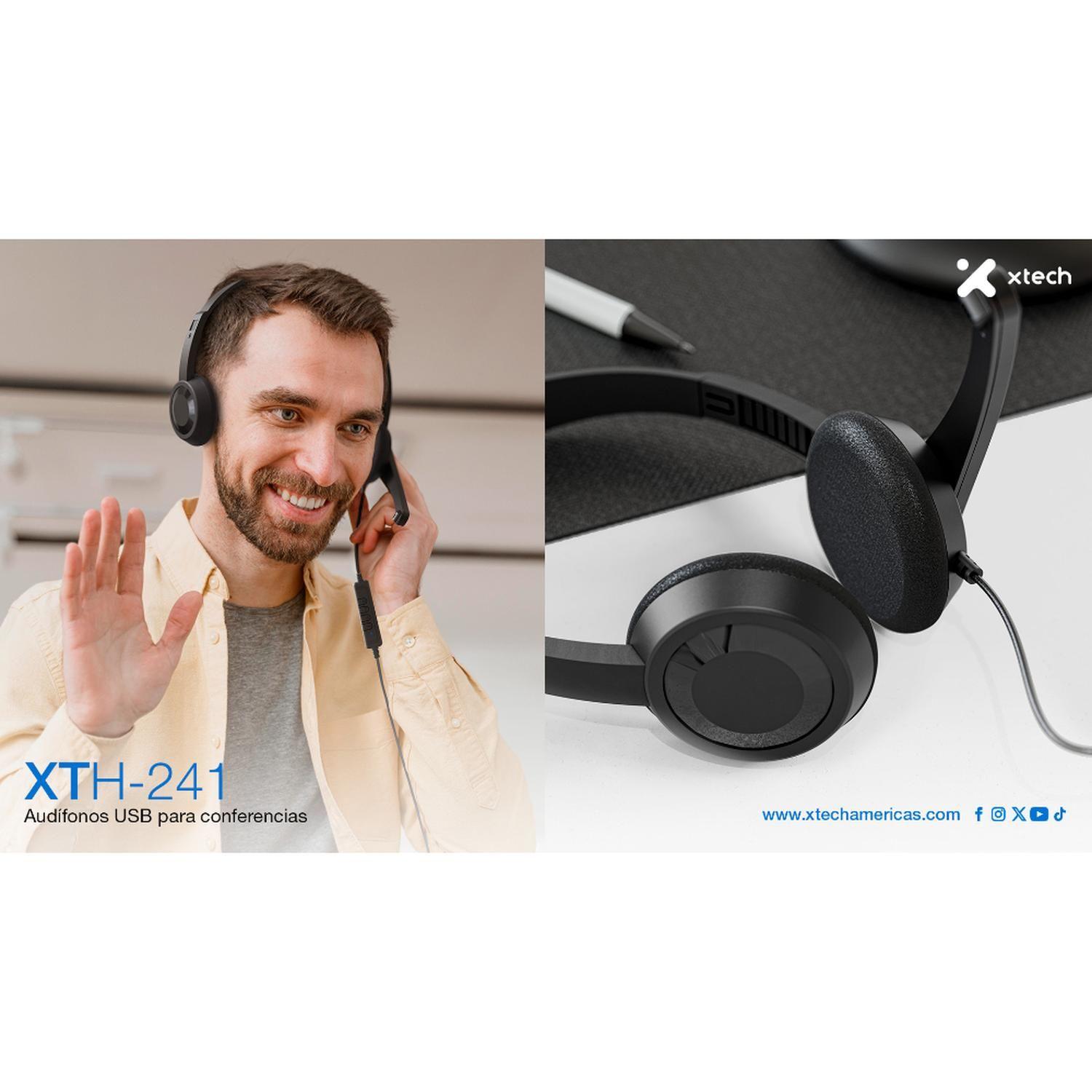 Xtech Audífonos USB para conferencias-5