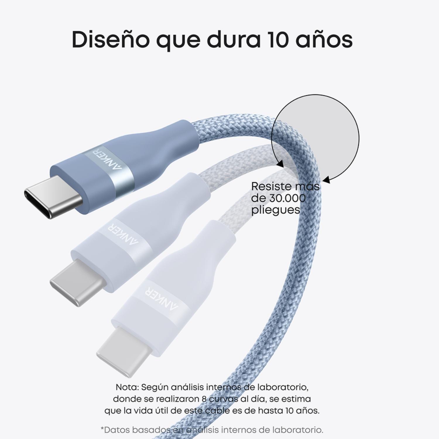 Cable USB-C a USB-C Anker Carga Rápida 240W 1m Azul-3