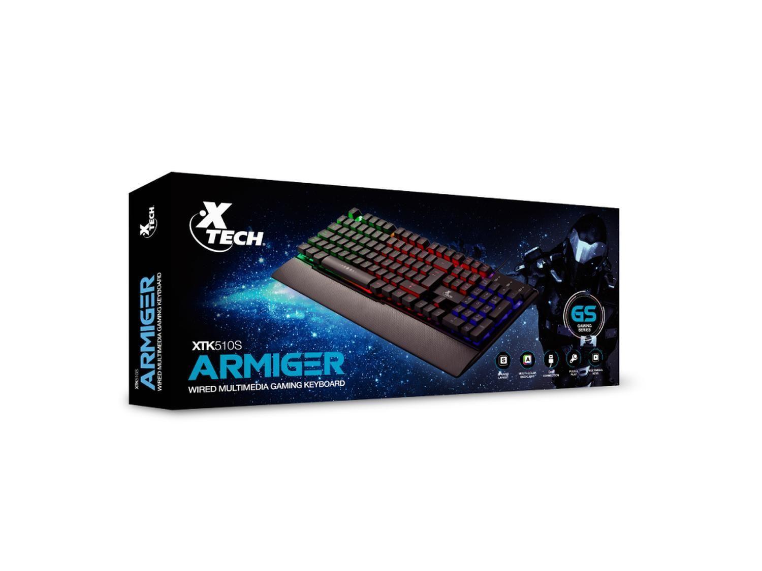 Teclado Gamer Xtech Revenger USB LED 3 Colores XTK-520S-9