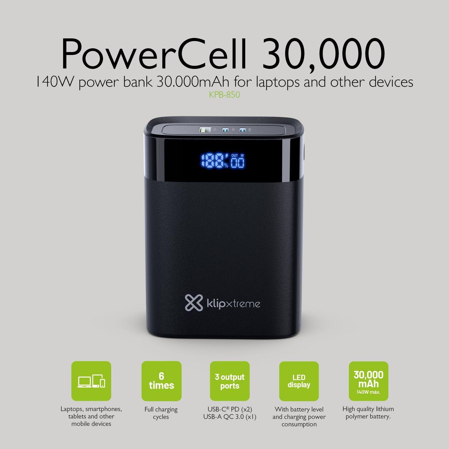 Klip Xtreme PowerBank 30000 mAh PowerCell 140W-6