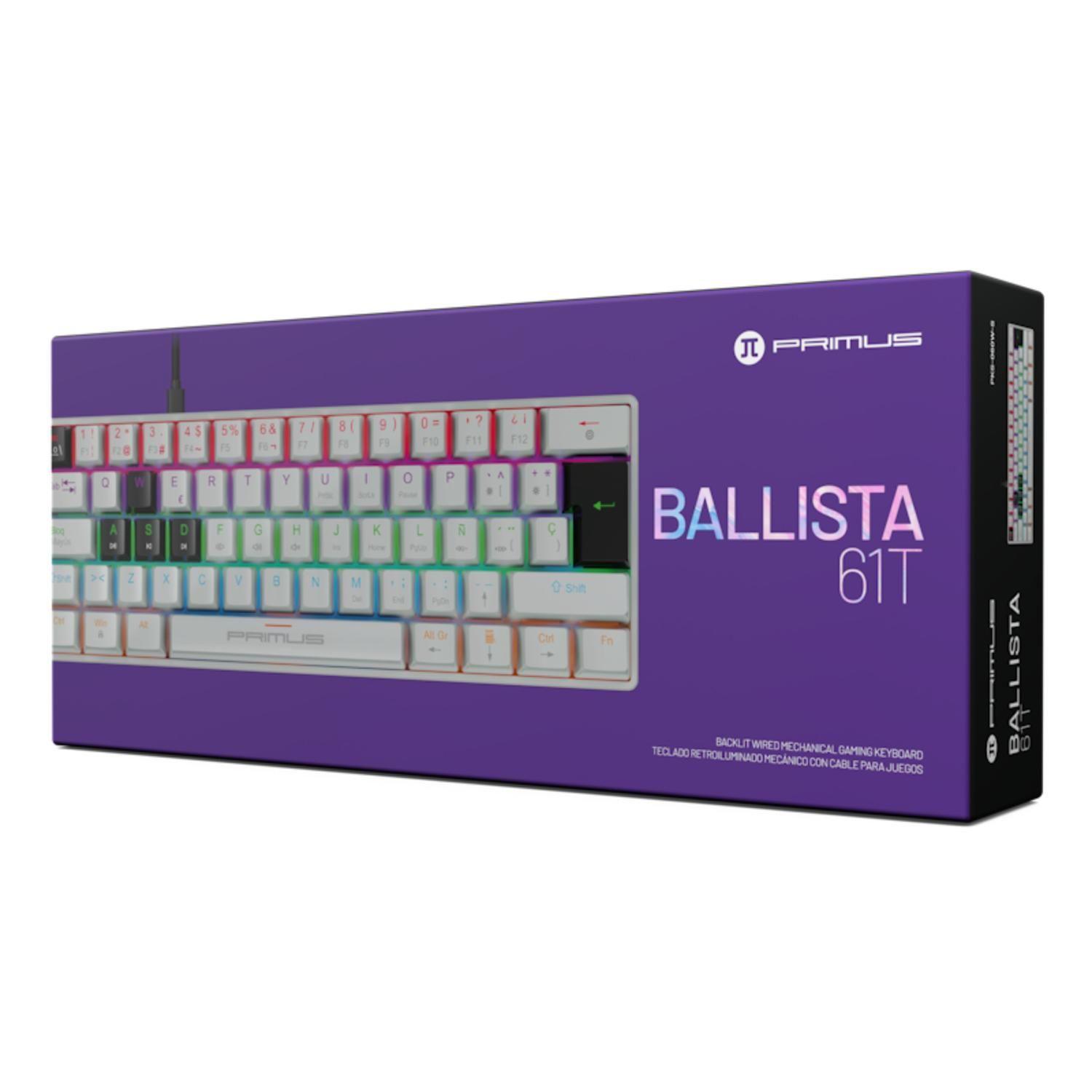Primus Gaming Keyboard Wired Ballista 61T USB Spanish White-Red switch-5