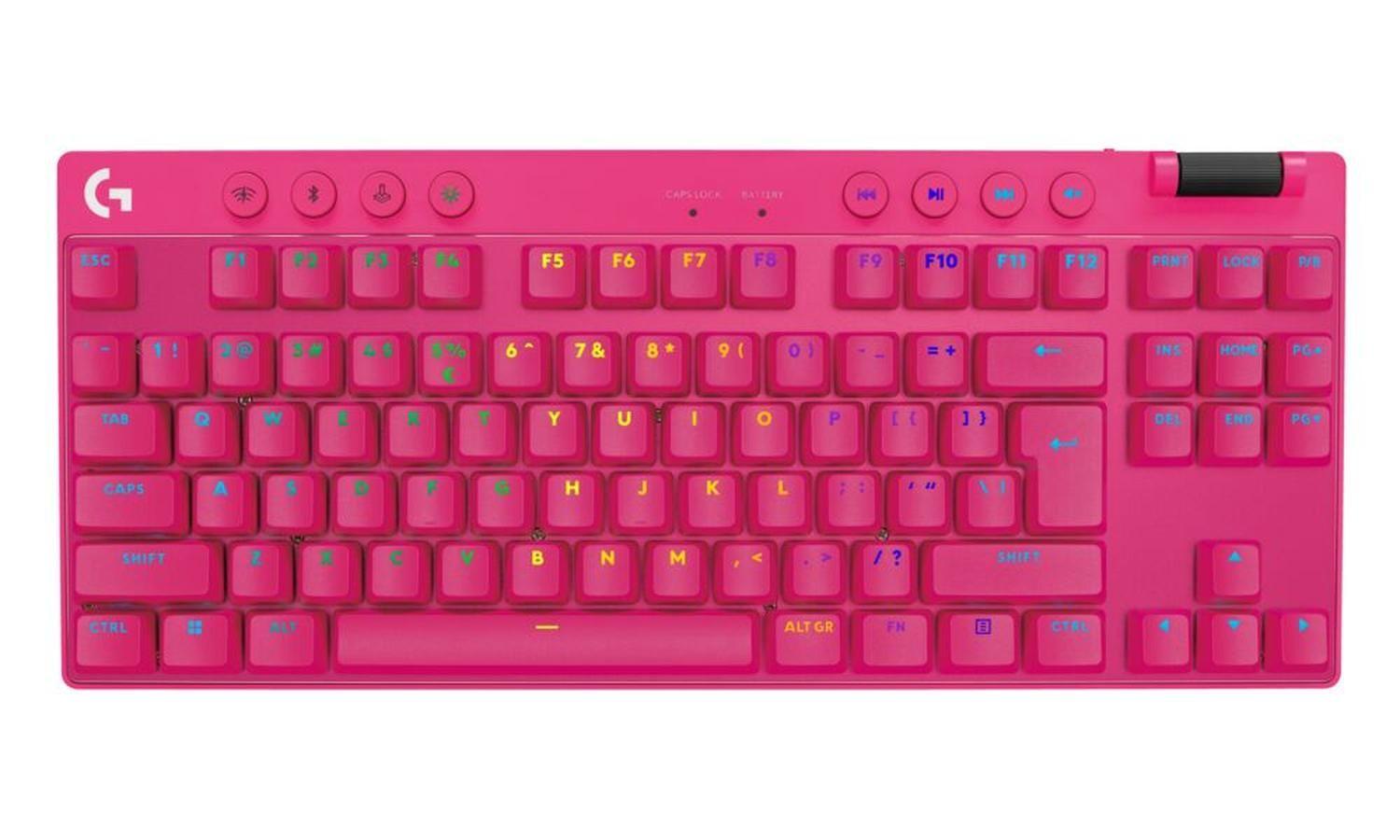 Teclado Gamer Inalambrico Logitech G PRO X TKL Lightspeed Rosado Ingles-2