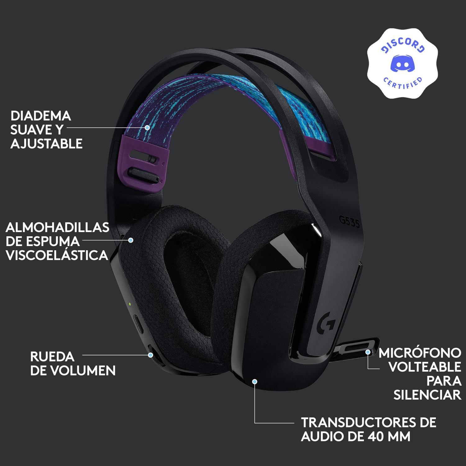 Audifono Gamer Inalambrico Logitech G535 Lightspeed Negro-5