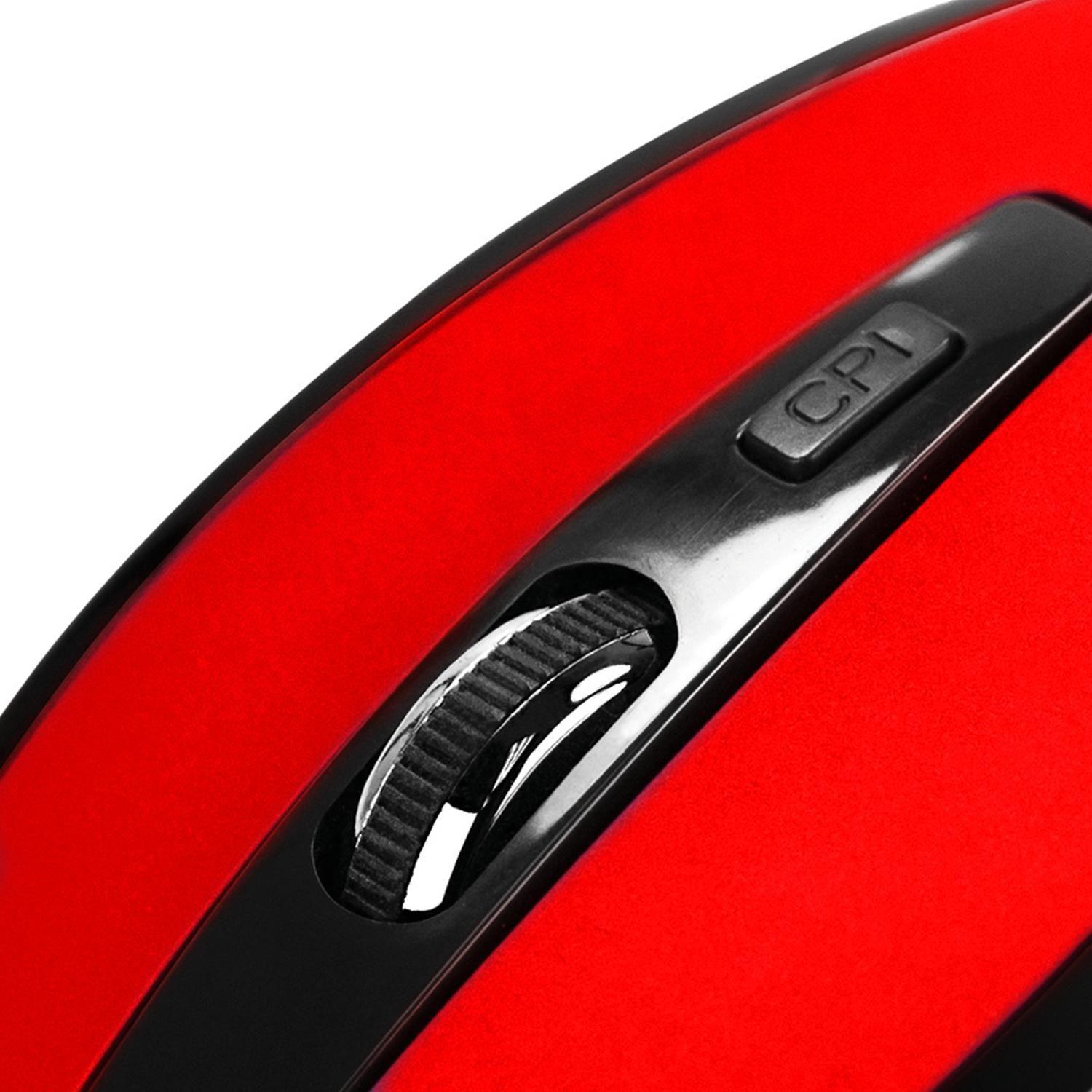 Mouse Inalámbrico KlipXtreme KMW-340 rojo-1