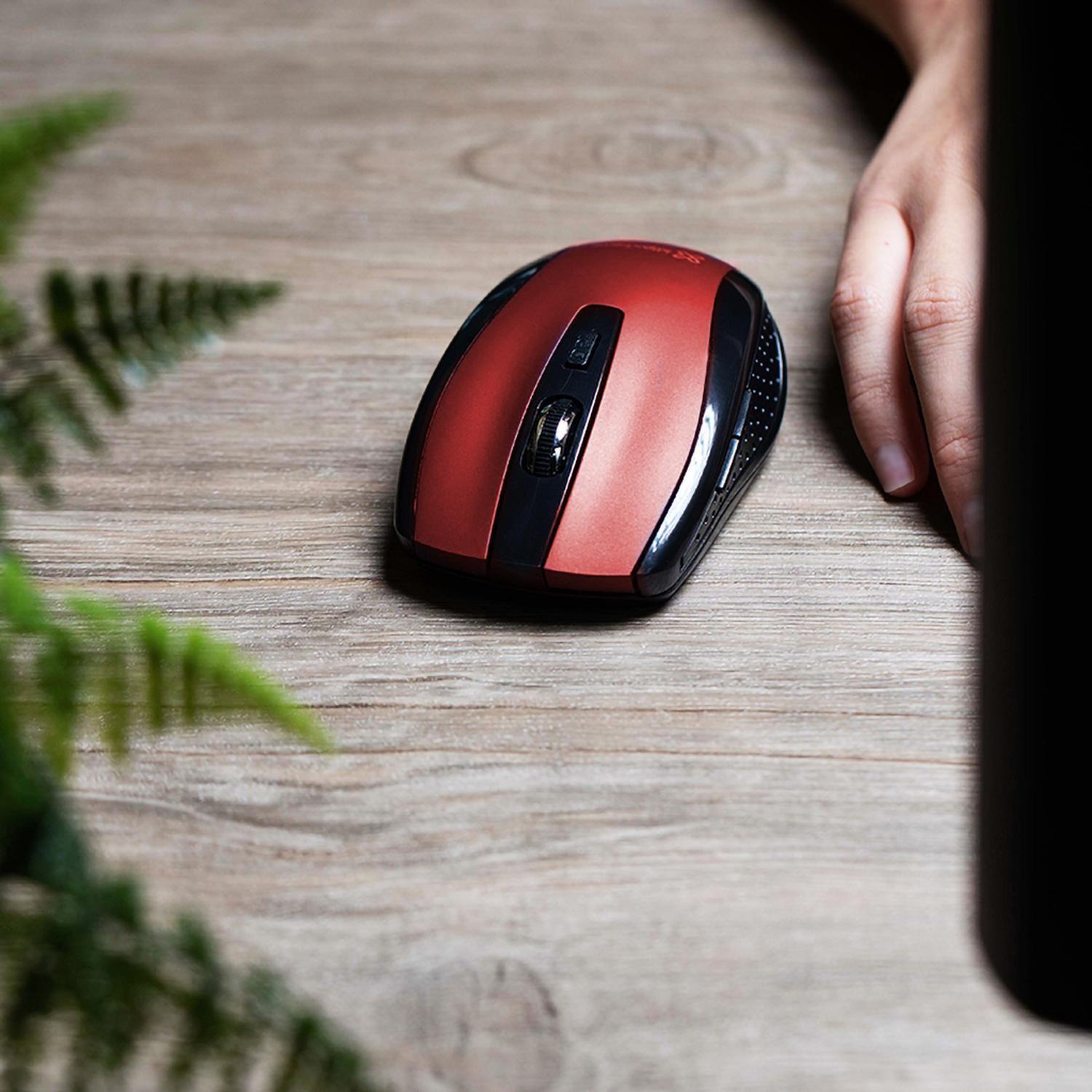 Mouse Inalámbrico KlipXtreme KMW-340 rojo-4