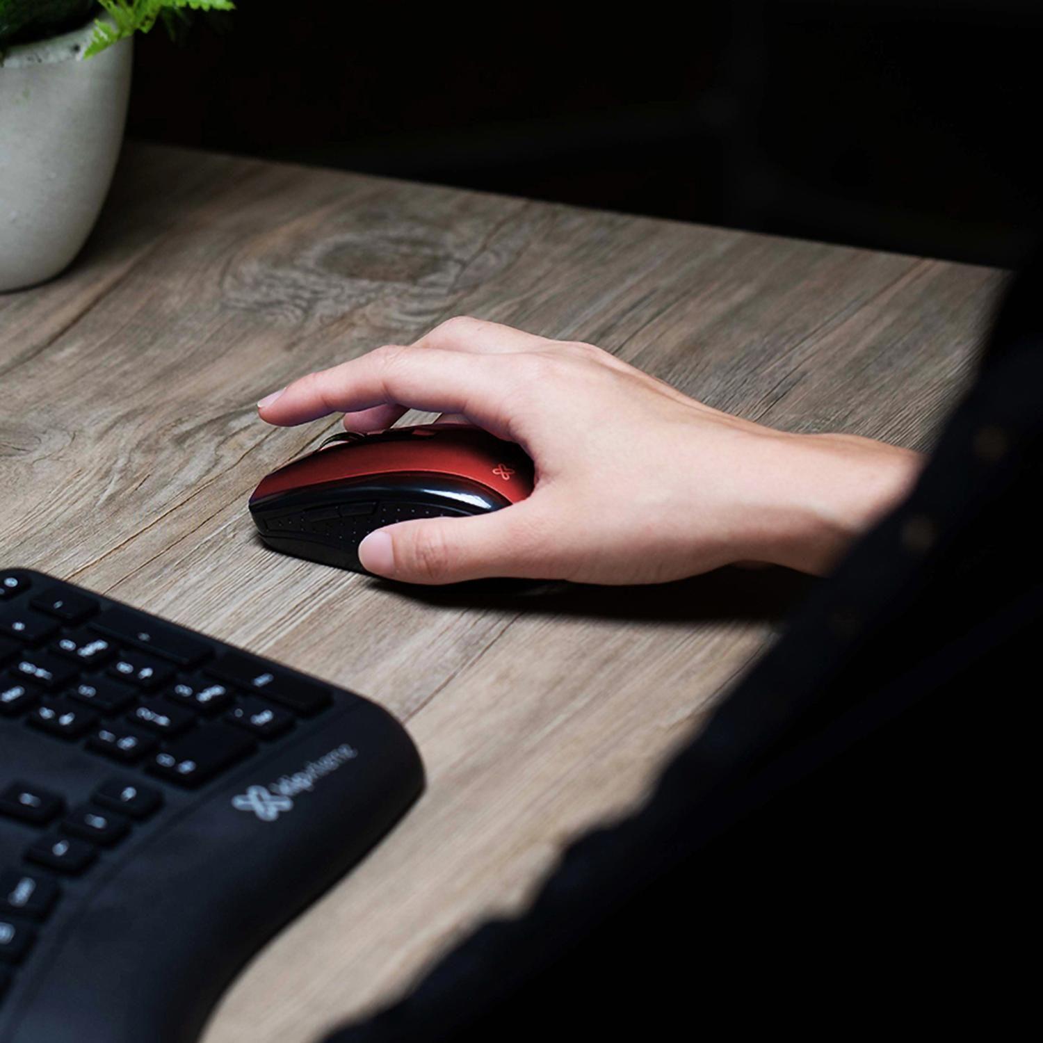 Mouse Inalámbrico KlipXtreme KMW-340 rojo-5