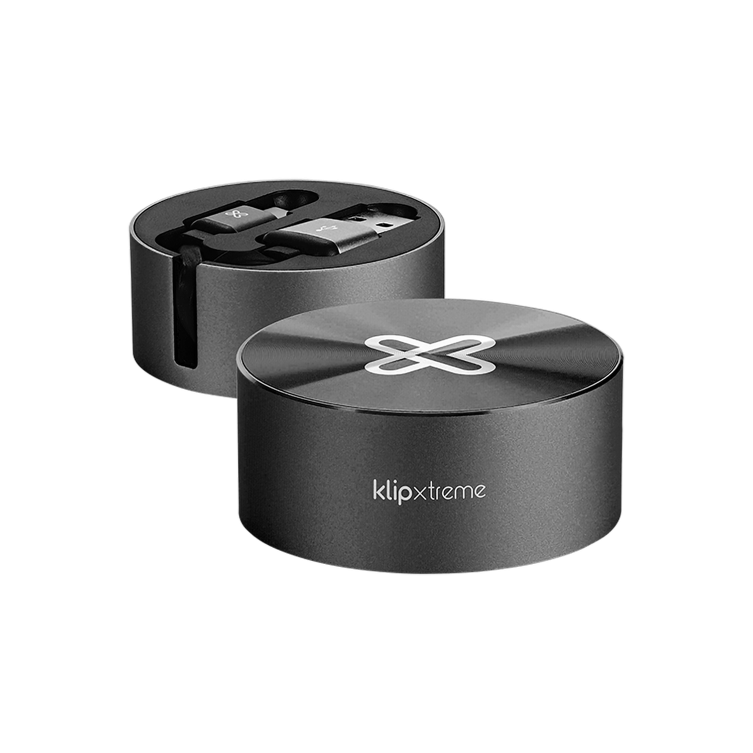 Cable Retractil USB-C 2,1A Antienredo KlipXtreme KAC-110 negro-0