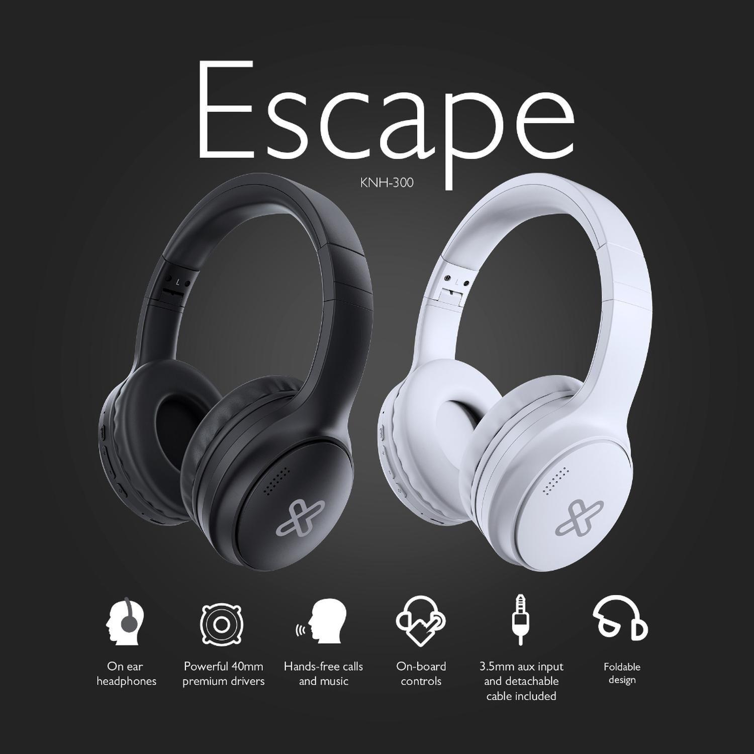 Audífonos On Ear Klip Xtreme Escape Blanco ANC KNH-300BK-8