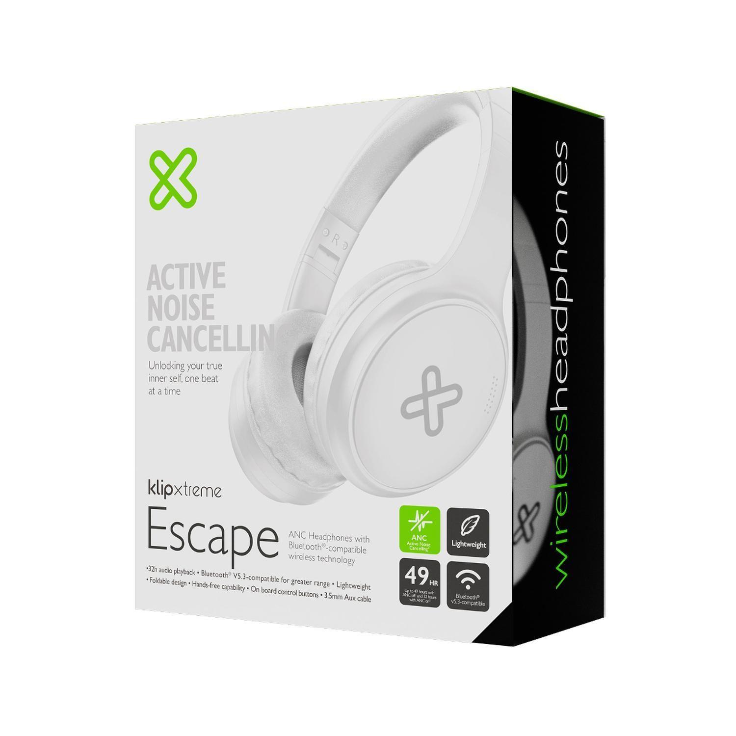 Audífonos On Ear Klip Xtreme Escape Blanco ANC KNH-300BK-9