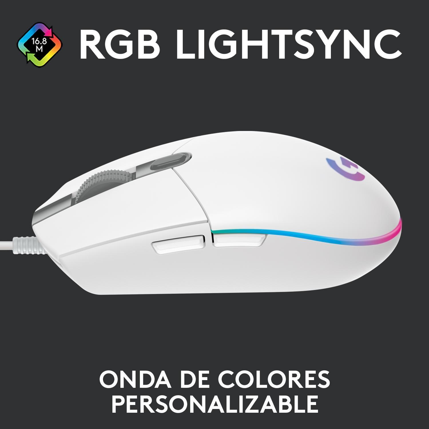 Mouse Gamer Logitech G203 Lightsync Blanco-2