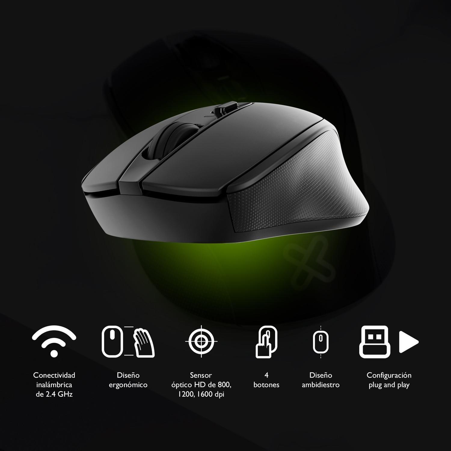 Mouse Inalámbrico Klip Xtreme EasyHand KMW-410BK Negro-4