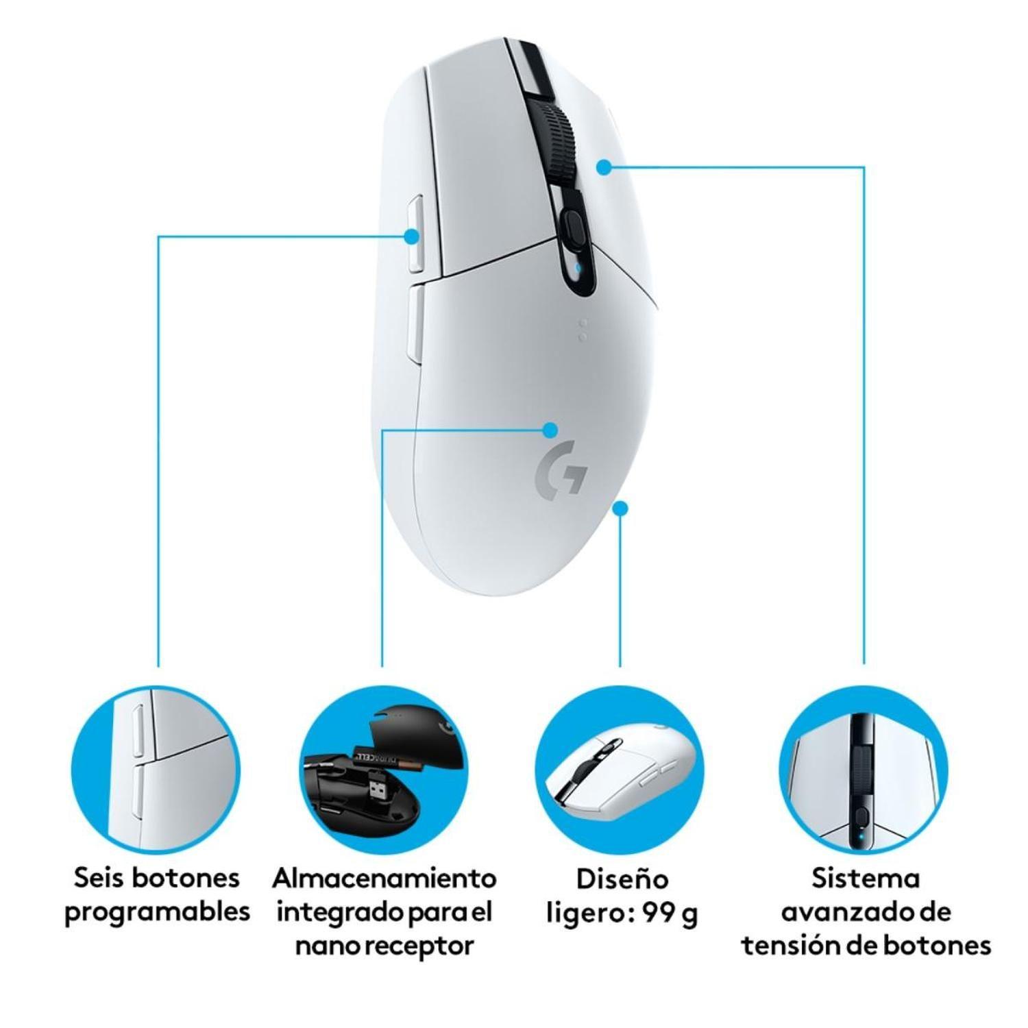 Mouse Gamer Inalambrico Logitech G305 Lightspeed Blanco-5