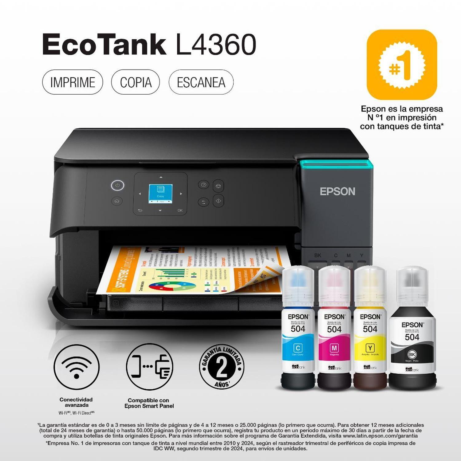 Kit Impresora Epson Ecotank L4360 + Papel Foto Brillante-2