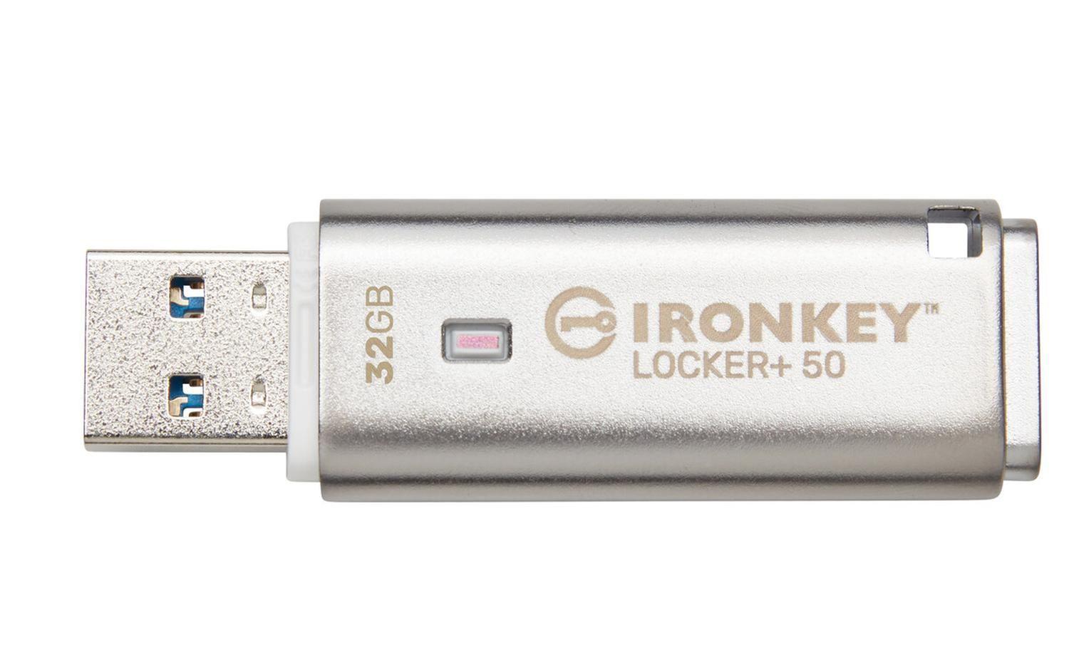 Kingston 32GB IronKey Locker Plus 50 AES Encrypted, USBtoCloud-0