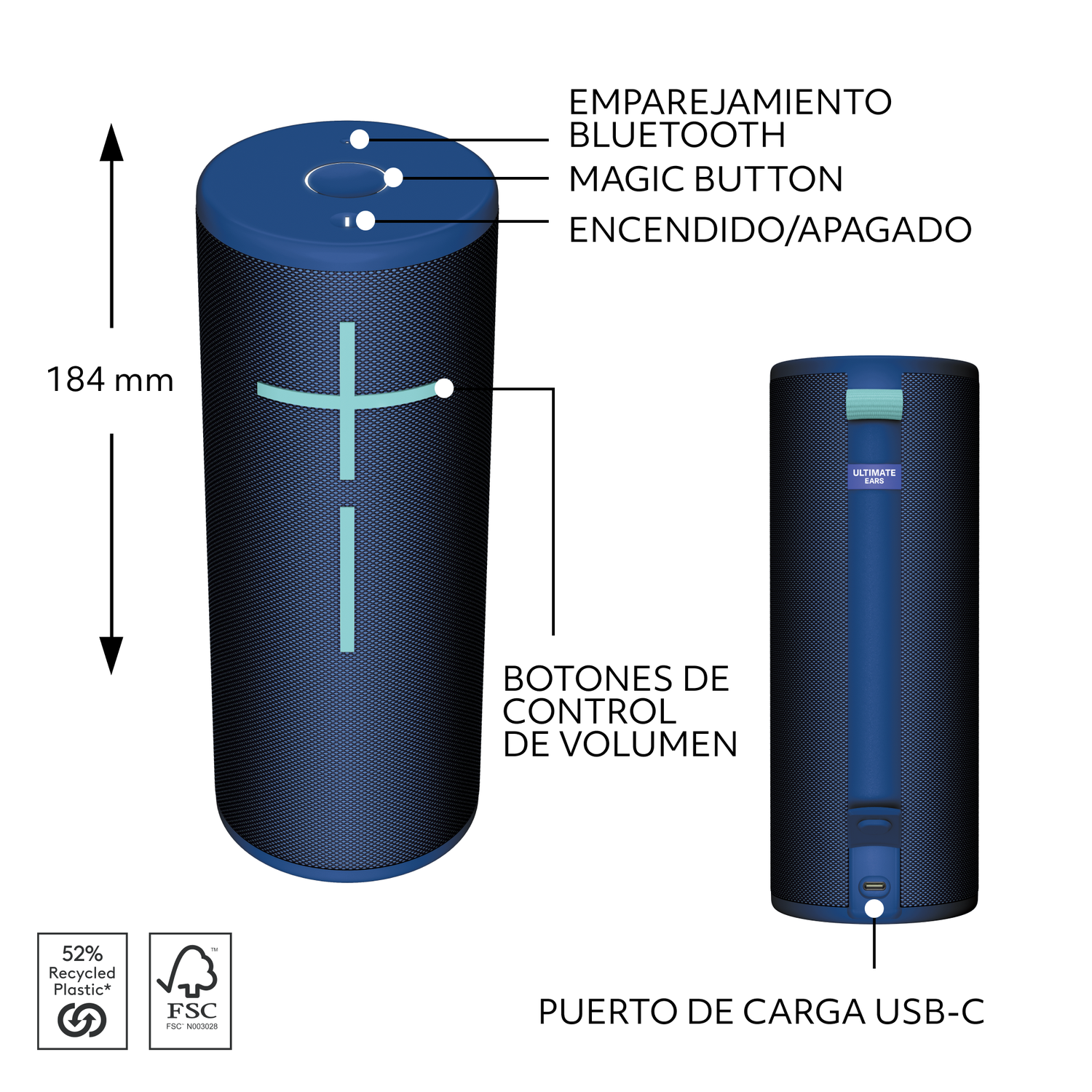 Parlante Bluetooth Logitech UE Boom 4 Plus Azul-5