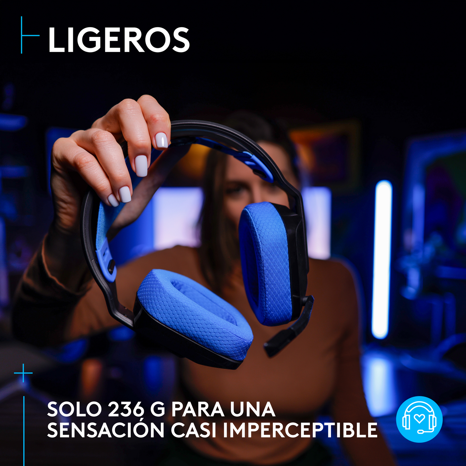 Audifono Gamer Inalambrico Logitech G535 Lightspeed Negro/Azul-3