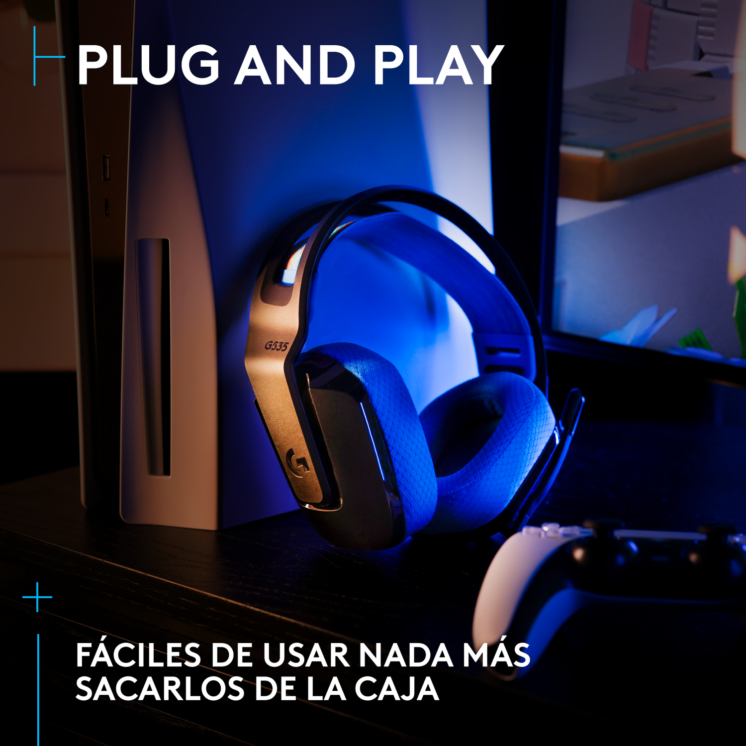 Audifono Gamer Inalambrico Logitech G535 Lightspeed Negro/Azul-8