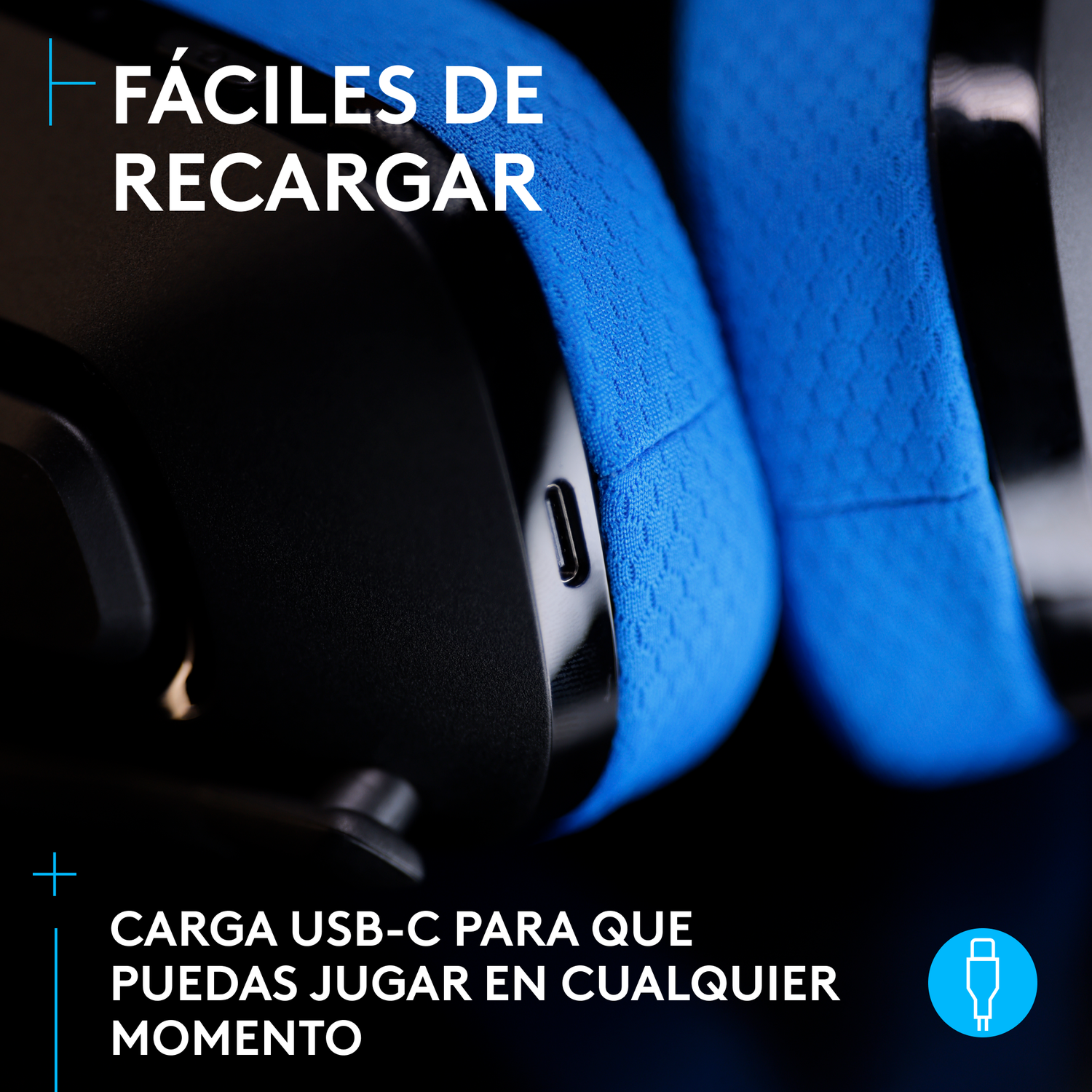 Audifono Gamer Inalambrico Logitech G535 Lightspeed Negro/Azul-9