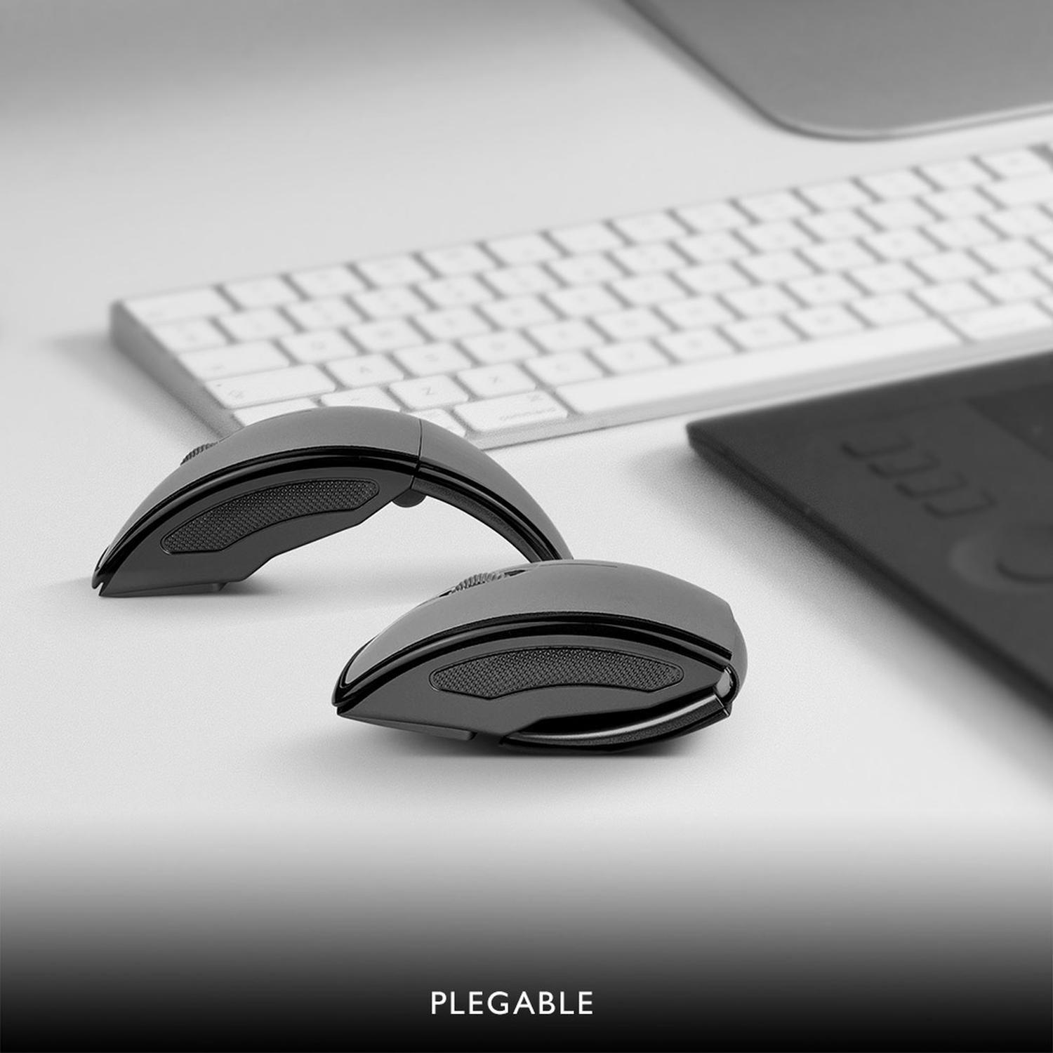 Mouse Klip Xtreme inalámbrico plegable 3B KMW-375 KMW-375BK Negro-2