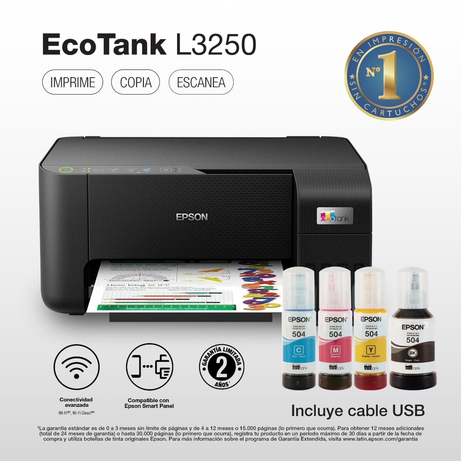 Impresora EPSON Multifuncional 3 en 1 EcoTank L3250 Wi-Fi-4