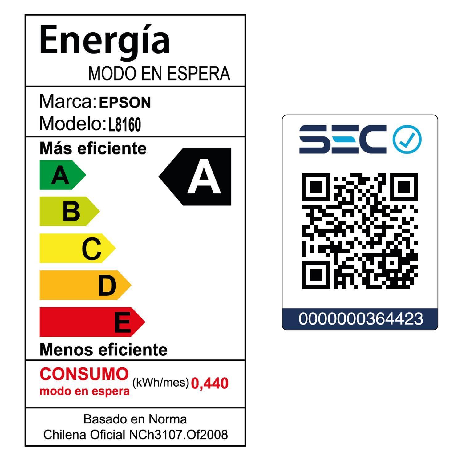 Impresora EPSON Multifunción 3 en 1 EcoTank Foto L8160 Wi-Fi-5