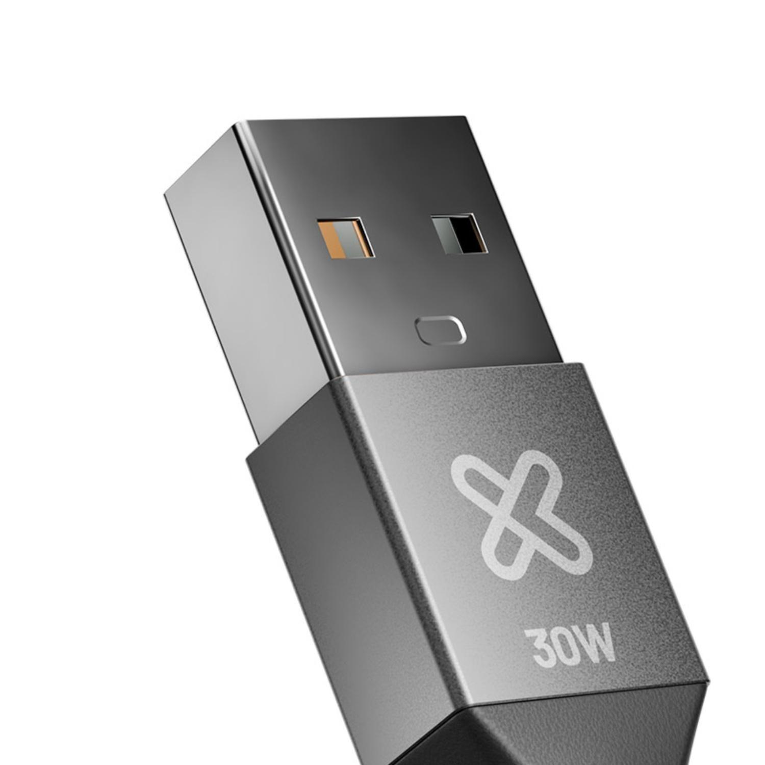 Klip Xtreme Cable Trenzado USB-A USB-C PowerGo 050 30W 1m-4