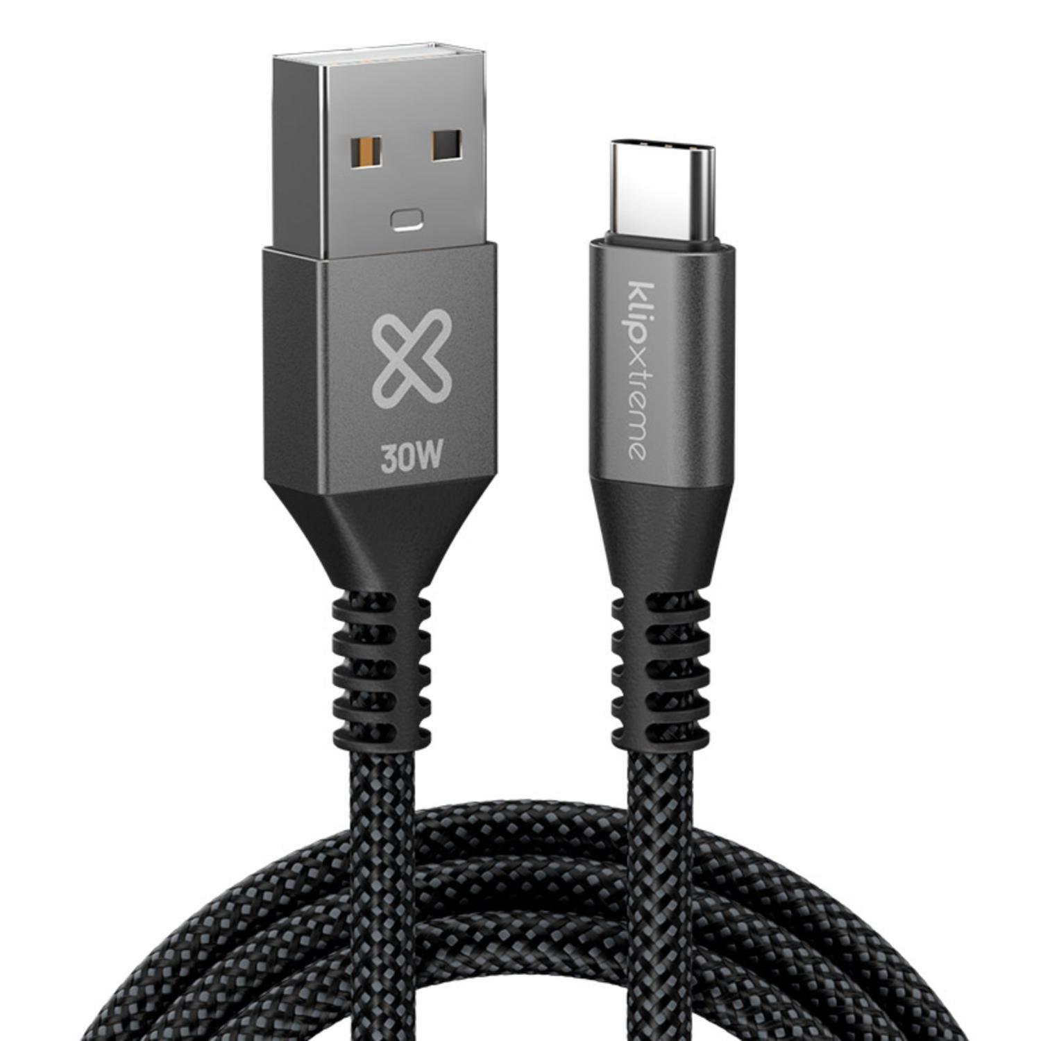 Klip Xtreme Cable Trenzado USB-A USB-C PowerGo 050 30W 1m-7