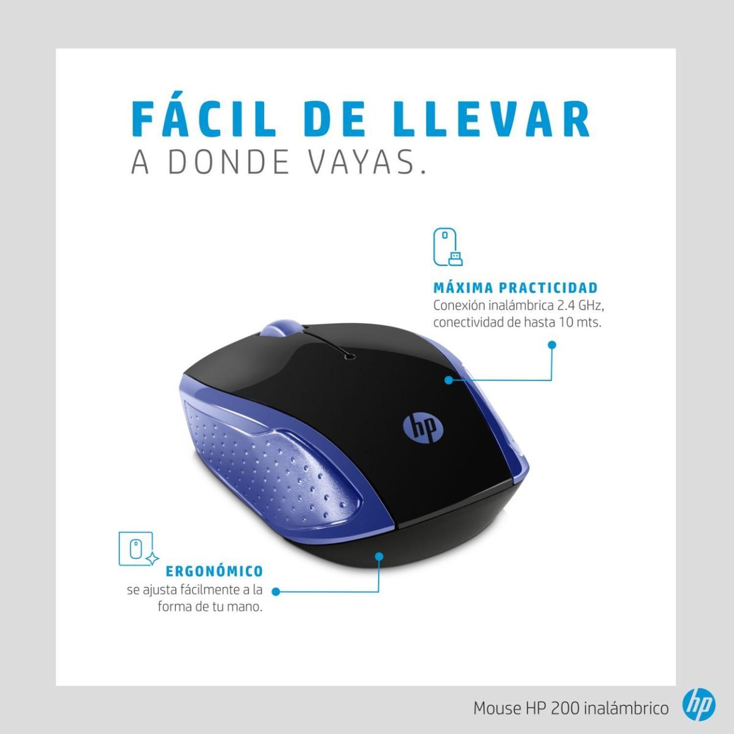 Mouse HP 200 Inalambrico Azul Marino-3