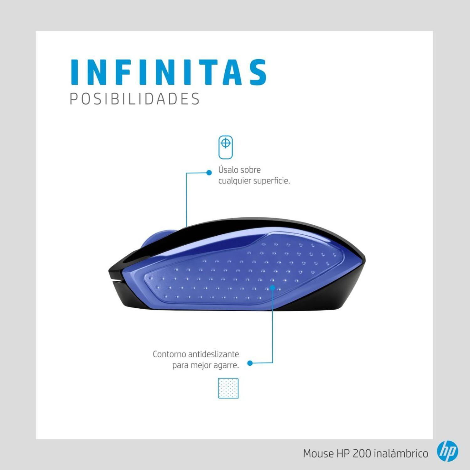 Mouse HP 200 Inalambrico Azul Marino-4