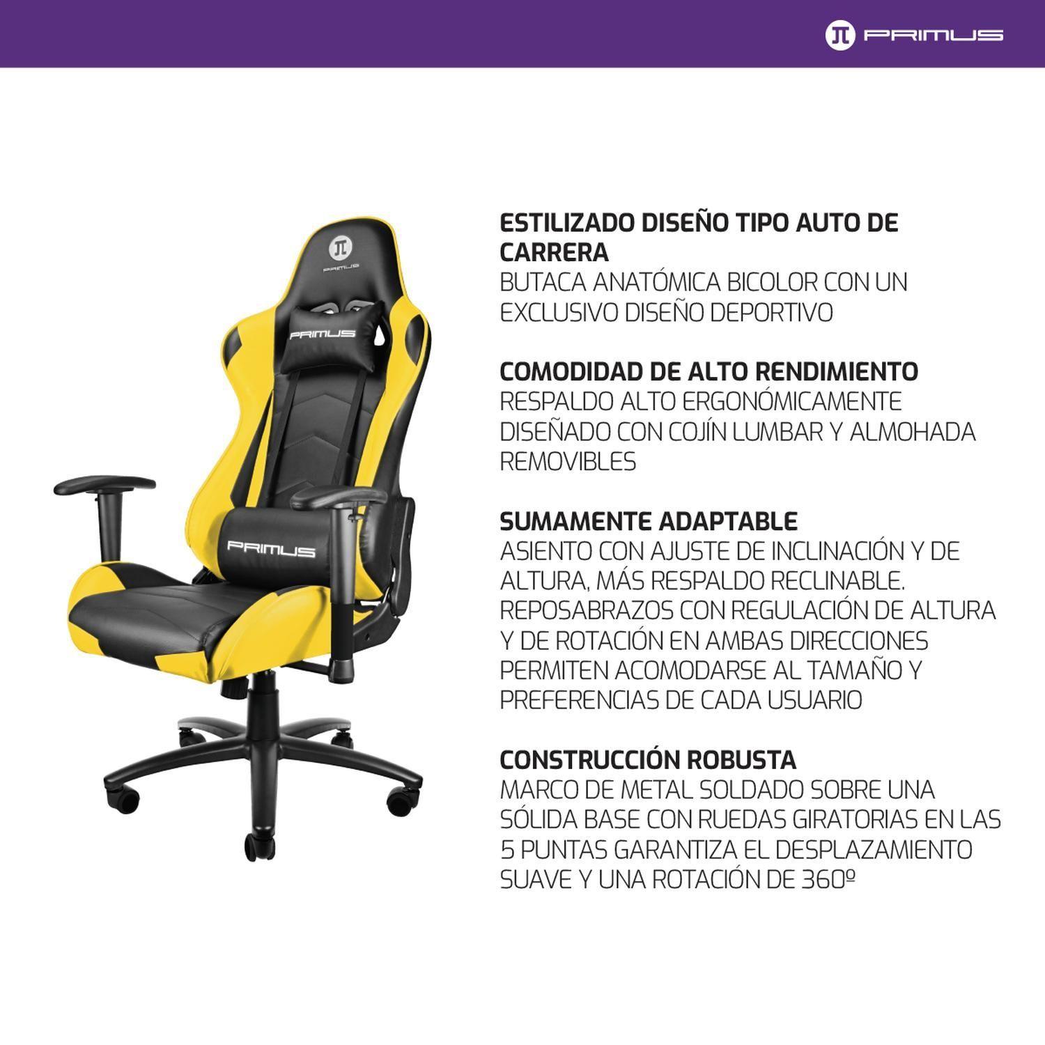 Silla Gamer Primus Gaming THRÓNOS100T amarillo-1