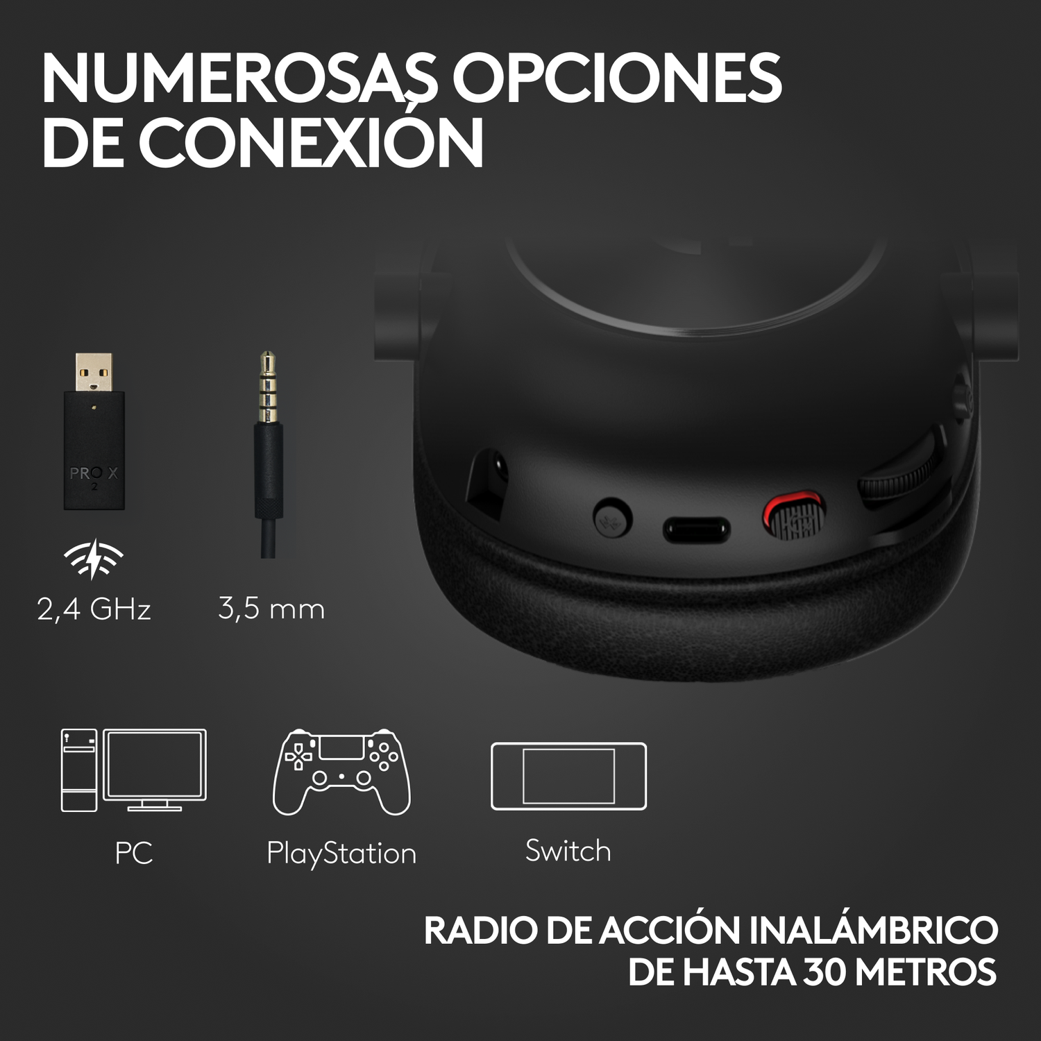 Audifono Gamer Inalambrico Logitech G PRO X 2 Lightspeed Negro-4