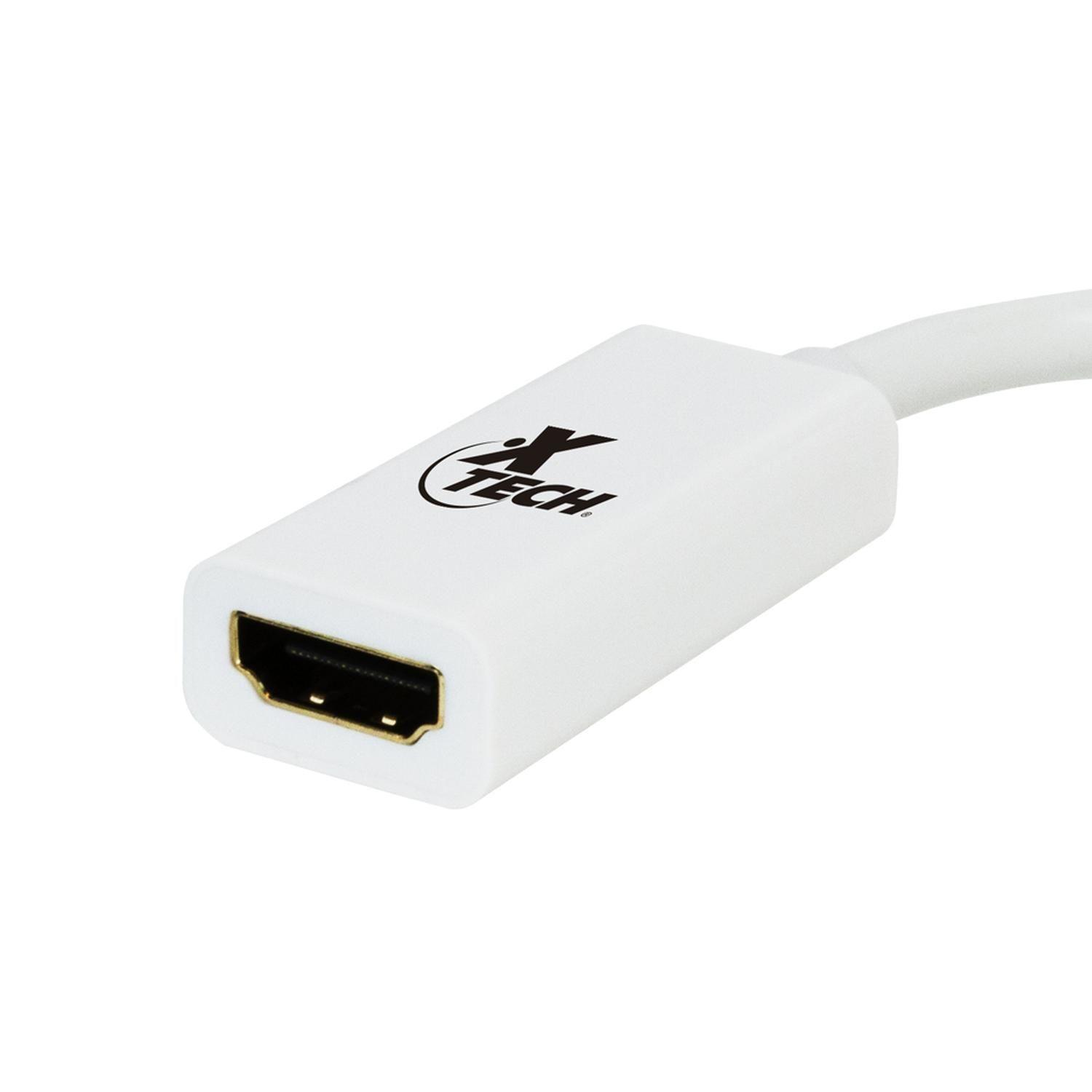 Adapt DisplayPort Macho a HDMI Hembra en Caja Xtech XTC-358 Blanco-2